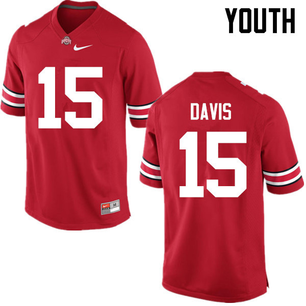 Ohio State Buckeyes Wayne Davis Youth #15 Red Game Stitched College Football Jersey
